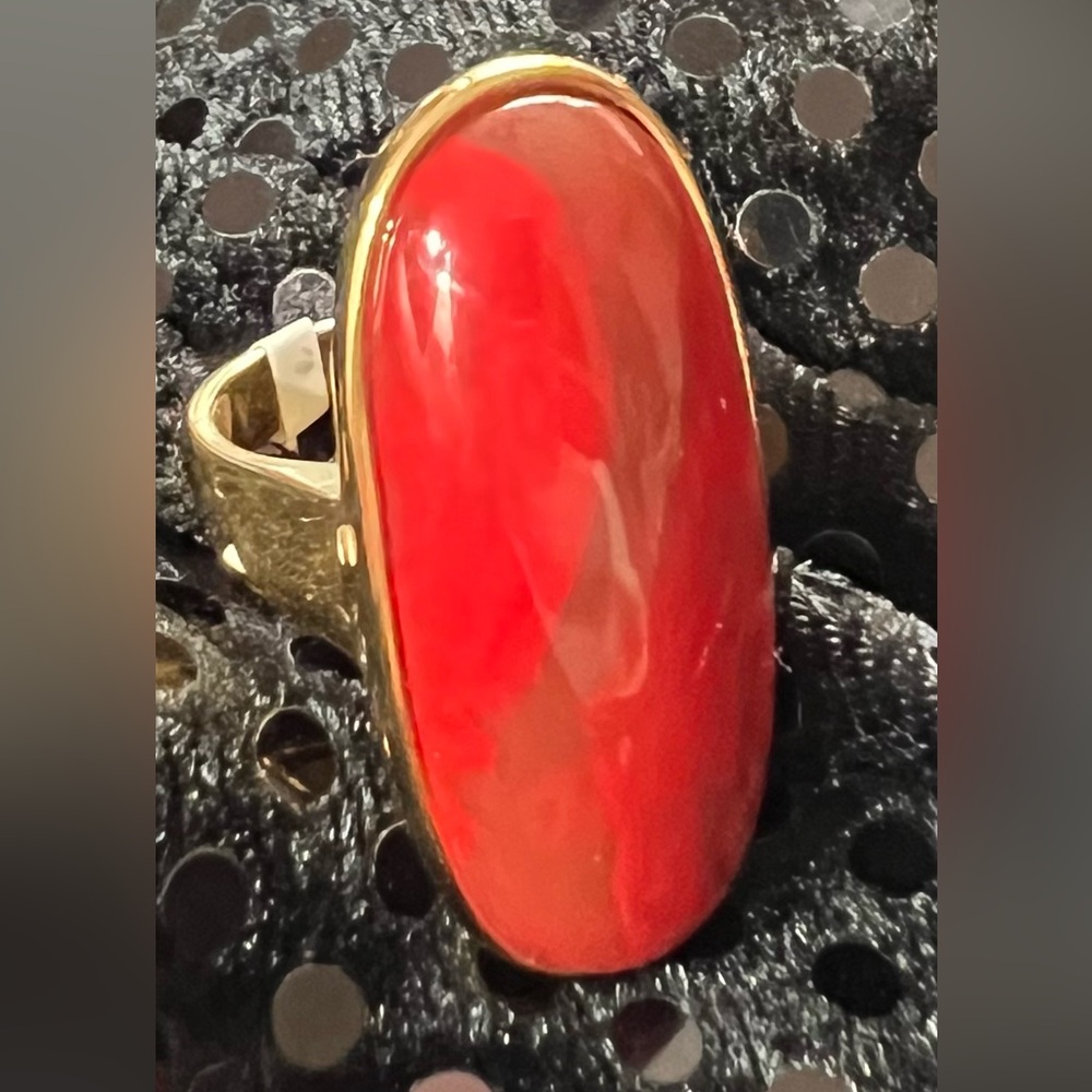 NWT Marbled oval ring by Plunder Design size 7